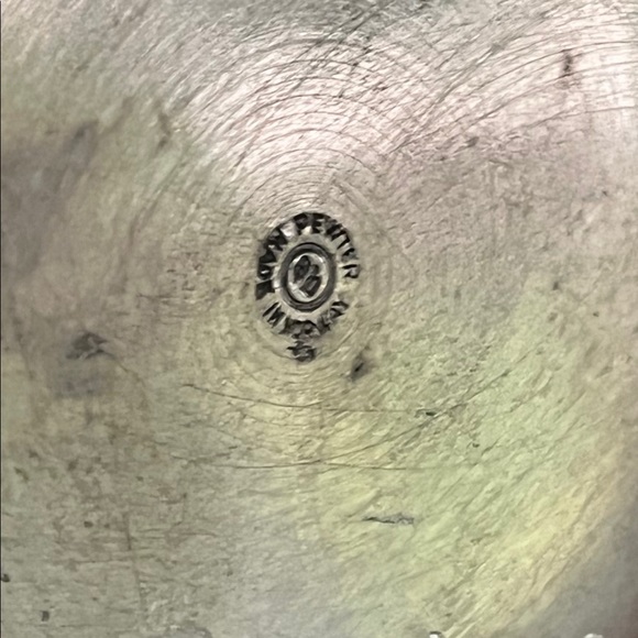 Vintage Aksel Holmsen AH Norway Pewter Industrial Metal Vase (H: 7-1/4" inches) - Picture 4 of 8